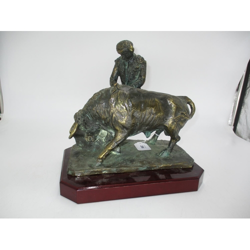 286 - Bronzed Group of a Matador and Bull, Indistinctly Signed, Dated 1993, 25cm high