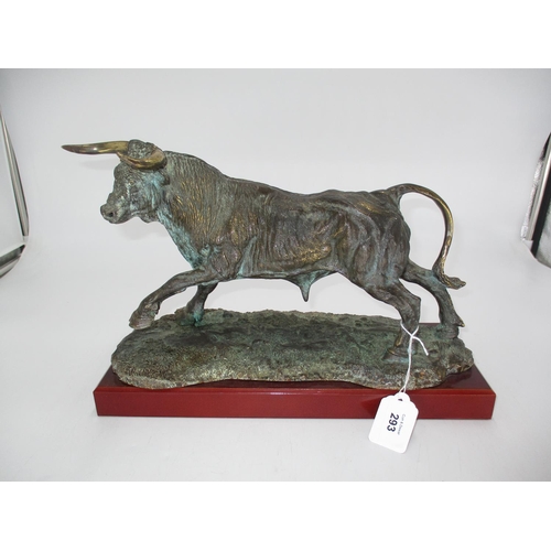 293 - Bronzed Figure of a Bull, 34cm long