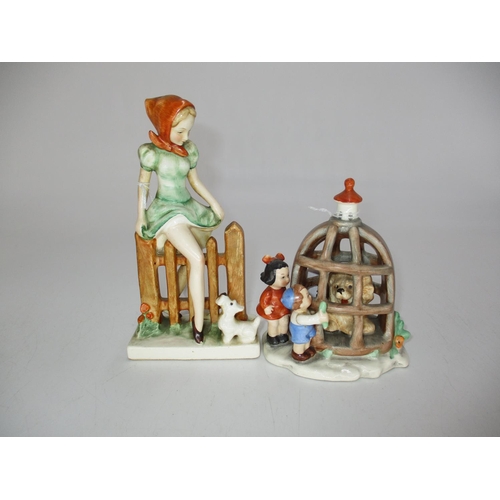 312 - Goebel Girl with Dog and Lion Cage Group