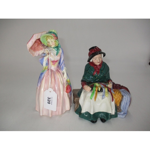 320 - Two Royal Doulton Figures, Miss Demure HN1402, Silks & Ribbons HN2017