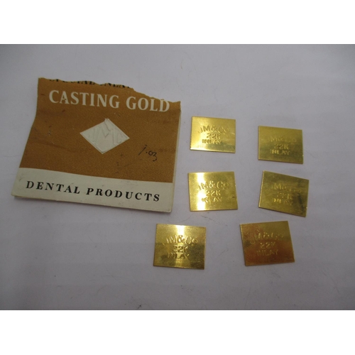 325 - Johnson Matthey & Co. Dental Casting Gold Stamped 22K Inlay, 18.73g