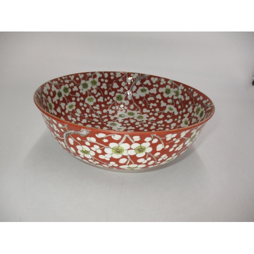 343 - Chinese Porcelain Blossom Bowl, 21.5cm