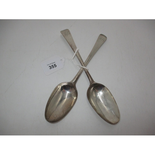 355 - Pair of Silver Table Spoons, London 1769, Maker ET, 142g