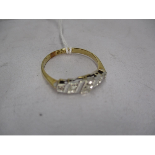 388 - 18ct Gold 5 Stone Ring, 1.8g, Size N