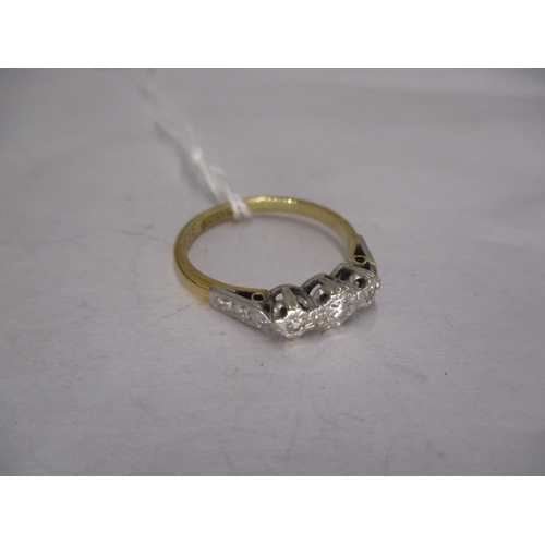 403 - 18ct Gold and Platinum 3 Stone Diamond Ring, 3.1g, Size Q