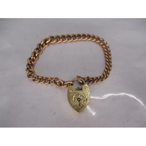 409 - 9ct Gold Padlock Bracelet, 24,3g