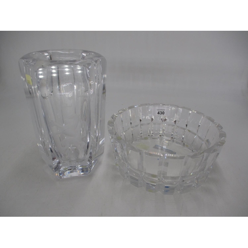 430 - Kosta Glass Vase and Orrefors Glass Bowl