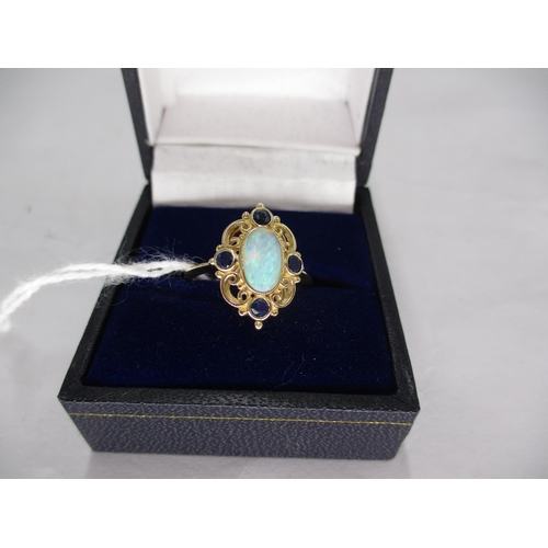 481 - 9ct Gold Opal and Sapphire Ring