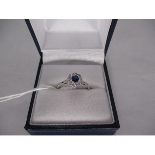 483 - 18ct White Gold Sapphire and Diamond Ring