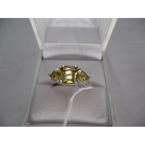 496 - Citrine Art Deco Style Ring