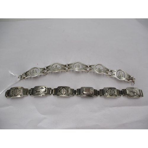 515 - Silver Bracelet by G.M. Smith of Shetland, and a Scandinavian Metal Panel Bracelet (2)