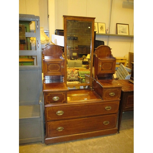 636 - Edwardian Inlaid Mahogany Dressing Table, 114cm