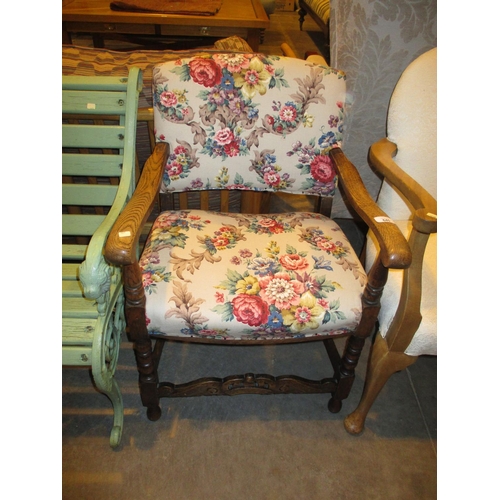 645 - 1920's Oak Occasional Arm Chair