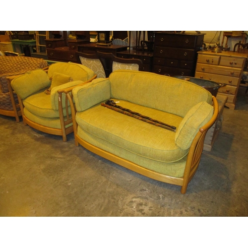 663 - Ercol 2 Seat Settee and Chair