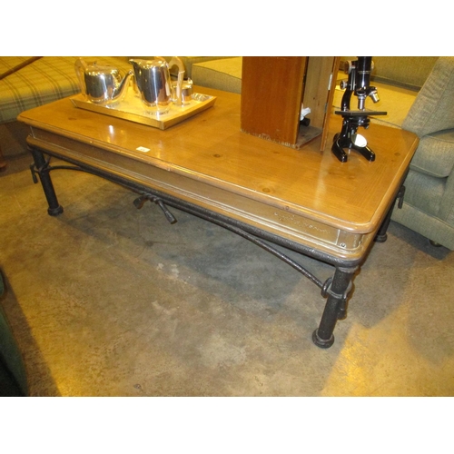 670 - Metal and Wood Coffee Table, 127x66cm