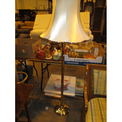 688 - Brass Standard Lamp with Shade