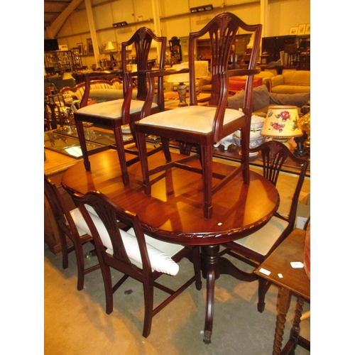 693 - Mahogany  Extending Dining Table with 6 Chairs and Sideboard