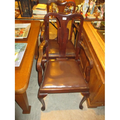 695 - Pair of Mahogany Elbow Chairs