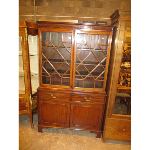 702 - Mahogany Astragal Glazed Cabinet Bookcase, 108cm