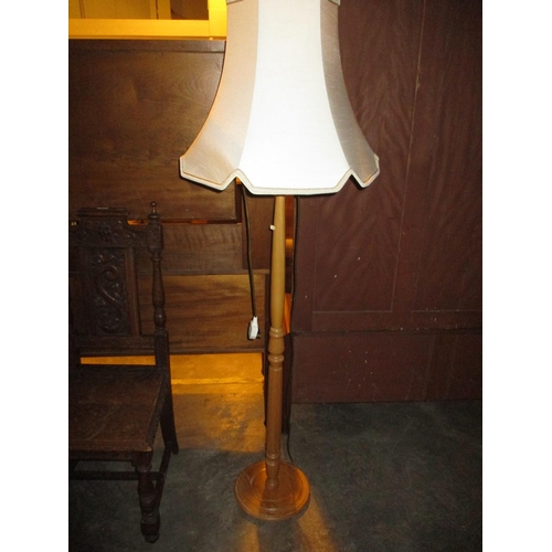 714 - Oak Standard Lamp with Shade