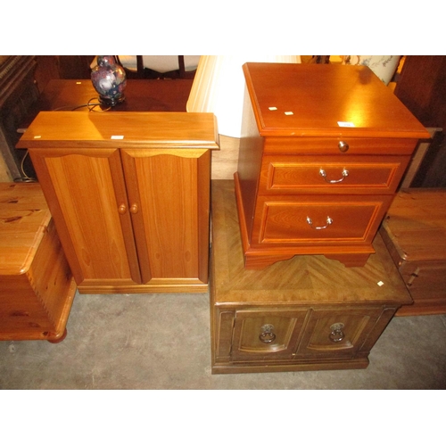 716 - Cupboard Door Coffee Table, Bedside Chest and CD Cabinet