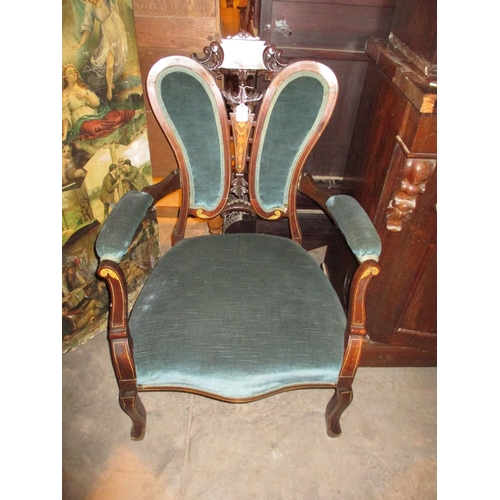 723 - Late Victorian Inlaid Parlour Chair