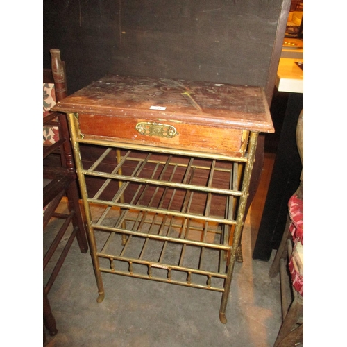 727 - Brass Frame Side Table