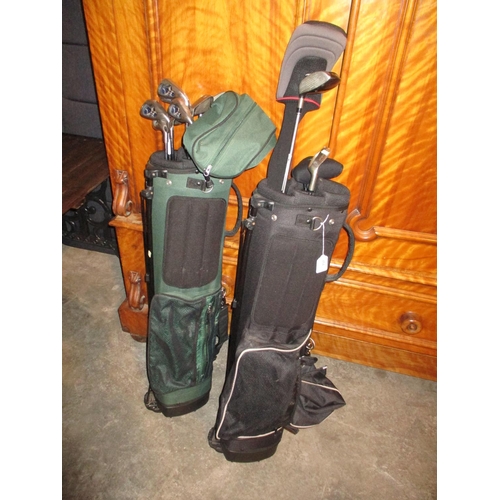 737 - Two Golf Bags with Callaway and Other Clubs, 2 Car Cleaning Kits, Saw and Headboard