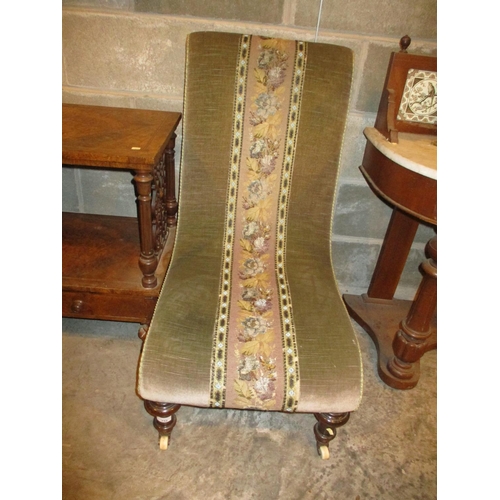 752 - Victorian Beadwork Decorated Occasional Chair