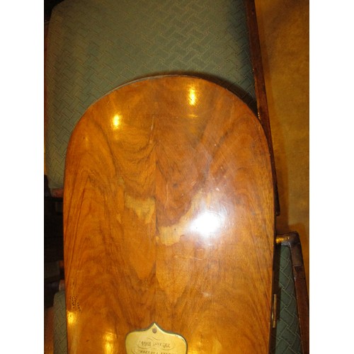 154 - Victorian Walnut Violin Case Dated 1864, along with a Music Stand