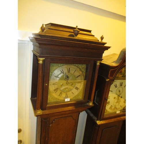 678 - Joshua Rudd Bradford Brass and Steel Dial 8 Day Oak Longcase Clock