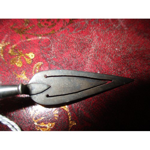 513 - Silver Miniature Trowel Bookmark with Mother of Pearl Handle, London Hallmarks