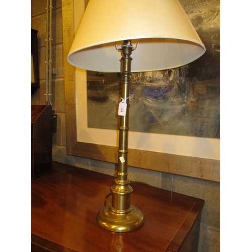 110 - Brass Pillar Table Lamp with Shade