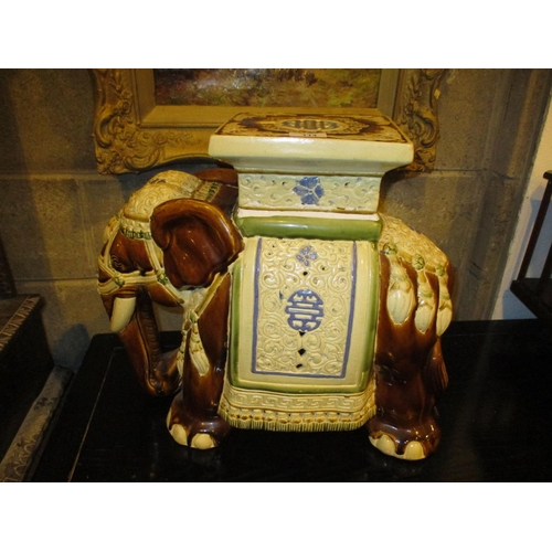 114 - Chinese Pottery Elephant Stool, 50x44cm