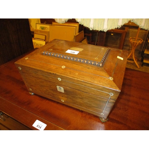 126 - 19th Century Inlaid Rosewood Work Box