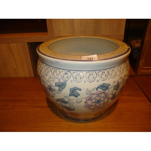 141 - Chinese Porcelain Jardinière, 26cm high, 23cm opening