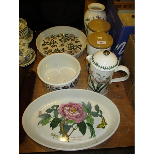 158 - Portmeirion Vase, Coffee Pot, 2 Jars, Bowl and 2 Dishes