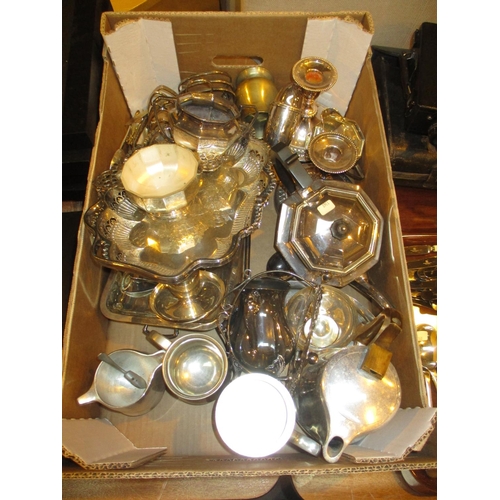 190 - Box of Silver Plate, Picquot etc