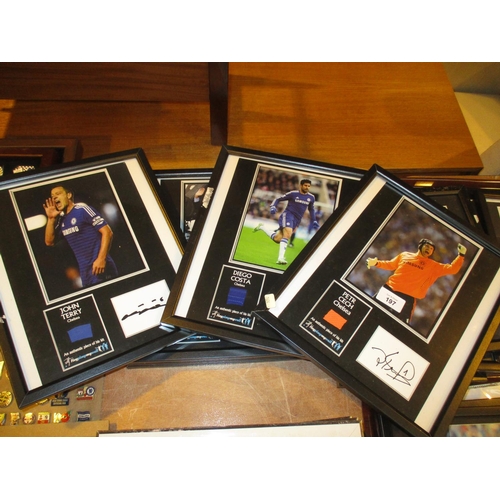 197 - Six Chelsea FC Photographs Each Framed with Authentic Piece of His Kit