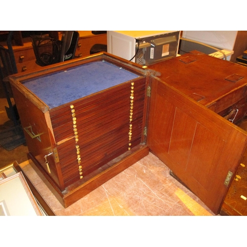 213 - Victorian Mahogany Coin Collectors Cabinet, for restoration