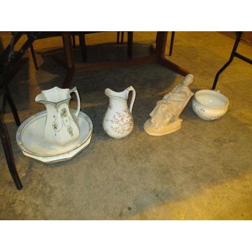 228 - Figure Group, Ewer, Chamber Pot and a Basin with Ewer