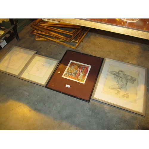 66 - Edmund Caswell, 1938-2011, 3 Drawings and a Print