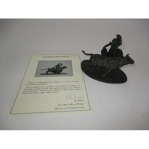 283 - Jose Maria Moreno Bronze Figure of a Bullfighter, No, 59/100 with Certificate, 12cm long