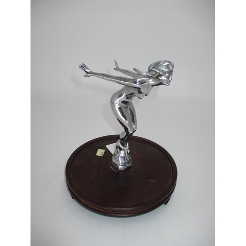 289 - Chromed Metal Female Figure Car Mascot, 18cm high