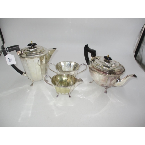 290 - Silver Plated 4 Piece Tea Service