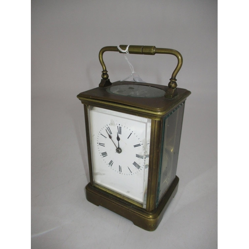 313 - Brass and Bevelled Glass Carriage Clock