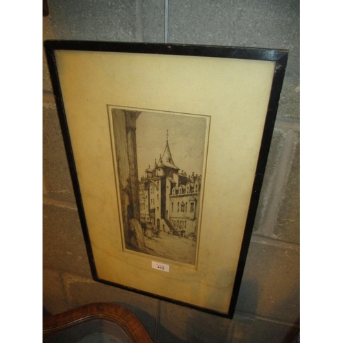 472 - Jackson Simpson, Etching, Canongate Toolbooth Edinburgh