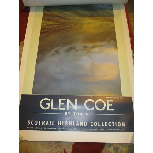 322 - Five Scotrail Posters and 12 Postcards, poster size 101x63cm