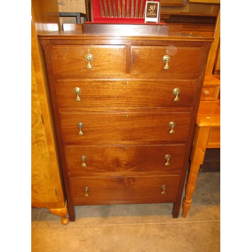 619 - 1920's Mahogany Chest of 6 Drawers, 76cm