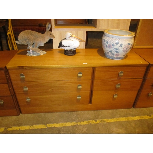 627 - Stag Teak Chest of 6 Drawers, 138cm